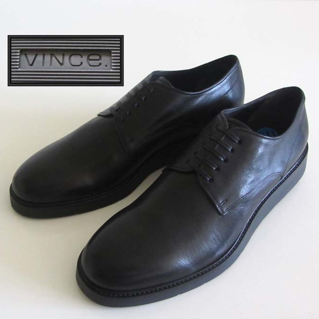 New Vince Proctor Black Plain Toe Derby Shoes 11.5